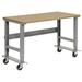 Mobile Adjustable Height Workbench Shop Square Edge 72 W x 36 D Gray