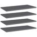 moobody 4 Piece Bookshelf Boards Chipboard Replacement Panels Storage Units Organizer Display Shelves High Gloss Gray for Bookcase Storage Cabinet 23.6 x 11.8 x 0.6 Inches (W x D x H)