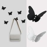 Uehgn 1 Set Wall Hook Wall-mounted Strong Load-bearing Anti-rust Stainless Steel Butterfly Shape Storage Hook Door Rack Household Supplies