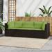 moobody 3 Piece Patio Set with Cushions Brown Poly Rattan