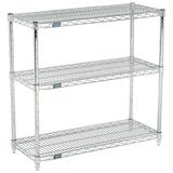 Global Industrial (3) Shelf Media Stand Chrome 36 x 14