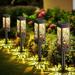 Solar Lights Outdoor Upgraded Bright Solar Pathway Lights Bigger Size Decorative Solar Garden Lights Waterproof Solar Powered Light