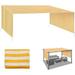 18 x 8.2 universal replacement canopy top cover for pergola structure (yellow with white)