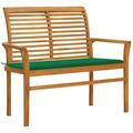 moobody Patio Bench with Cushion Teak Wood Park Bench Wooden Outdoor Bench Chair for Garden Entryway Yard Porch Backyard 44.1 x 21.7 x 37 Inches (W x D x H)