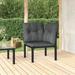 Carevas Patio Corner Chair with Cushions Black and Gray Poly Rattan