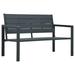 moobody Garden Bench HDPE Patio Porch Chair Seat with Backrest and Armrest Steel Frame Outdoor Bench Gray for Backyard Balcony Lawn Furniture 47.2 x 25.2 x 30.7 Inches (W x D x H)