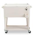 Rolling Cooler Cart Indoor Outdoor Portable Drink Cooler Trolley with Wheels Shelf and Handles 80Qt Freezer Incubator with Bottle Opener and Drain Pipe for Party Backyard