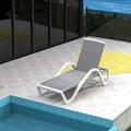 Patio Chaise Lounge Adjustable Aluminum Pool Lounge Chairs with Arm All Weather Pool Chairs for Outside in-Pool Lawn (Gray 1 Lounge Chair)