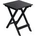 Portable Outdoor Folding Side Table Adirondack Wood Small Square Side Table Lounge End Table For Yard Patio Garden Lawn Porch Deck Beach Weather Resistant No Assemble Black