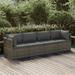 moobody 4 Piece Patio Set with Cushions Gray Poly Rattan