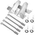 Hisencn Repair Kit for Master Forge 1010037 1010048 Gas Grill Models Stainless Steel Burners Stainless Heat Plates Replacement Parts Pack