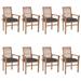 moobody 8 Piece Patio Chairs with Seat Cushion Teak Wood Outdoor Dining Chair Set Wooden Armchairs for Garden Balcony Backyard Furniture 24.4 x 22.2 x 37 Inches (W x D x H)