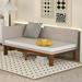 Kuurfuurdo Twin Size Upholstered Daybed Wood Slat Frame Support Sofa Bed Linen Beige