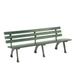 6 L Park Bench With Backrest Recylced Plastic Green