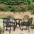 moobody 5 Piece Bistro Set Cast Aluminum Bronze Outdoor Table with 4 Garden Chairs for Patio Balcony Garden Outdoor Furniture