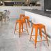 grade 24 h backless orange metal indoor-outdoor counter height stool