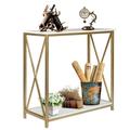 SalonMore Wooden&Metal Console Table Sofa Side Tables TV Stand for Entryway Hallway Living Room Bedroom