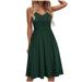 knqrhpse Sundresses for Women Summer Dresses for Women For Women Midi Dresses for Women Lace-Up Sling Casual Temperament Summer Knee-Length Dress Women s Women s Dress Womens Dresses Green Dress Xxl