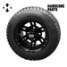 Hardcore Parts 10 Black BULLDOG Golf Cart Wheels and 205/50-10 (18 x8 -10 ) DOT rated Low Profile tires - Set of 4 includes Black SS center caps and M12x1.25 Black lug nuts