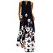 knqrhpse Plus Size Dresses Sundresses for Women Maxi Dress Plus Size Summer Dresses Neck Casual Sleeveless Plus Women s V Print Long Size Dress Women s Dress Womens Dresses Black Dress M