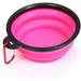 Collapsible Pet Bowl/Silicone Dog Bowl for Travel/Foldable Travel Bowl/Portable Pet Food Bowl/Cat Water Bowl/Silicone (12 oz) (Pink)