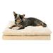 FurHaven Pet Products Embossed Faux Fur & Suede Orthopedic Pillow Top Mattress Pet Bed for Dogs & Cats - Taupe Large