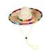 Pet Woven Straw Hat Pet Outfit for Dogs And Cats Perfect for Halloween Parties And Photo Shoots Multicolor