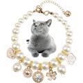 Pet Pearl Collar 1 Pack Dog Pearls Necklace Collar Adjustable Pearl Dog Necklace with Rhinestone Pendant for Small Dogs Cats Puppy Kitten S