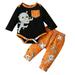 ZRBYWB Baby Boy 3 Piece Outfit Pumpkin Long Sleeve Romper Pants Leggings Hat Clothes Set Kids Outfits