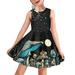 Pzuqiu-Aesthetic Mushroom Moon Print Dress for Girls Knee Length A-Line Swing Tank Dress Sleeveless Summer Clothing for Teen 11-12 Years