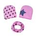 Lovskoo Baby Boys Girls Winter Scarf Set 3PC Toddler Winter Stars Prints Hat Cap Kids Scarf Collars Sets Pink