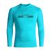 Junior Guard Shaka Bar Long Sleeve UV ProtectiveRashguard Sun Shirt - Aqua / Black - XL