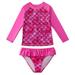 URMAGIC Toddler Girls Long Sleeve Swimsuit Rashguard Set Kid Beach Breathable UPF 50+ Sun Protection Swimwear 2-10 Years Old