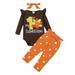 Esaierr Newborn Baby Girl 3Pcs Clothes Romper Pants Outfits Fall Winter Baby Girl Outfit Cute Infant Clothes Send Headband Girl for 0-18M