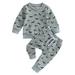 JYYYBF Kids Toddler Baby 2pcs Outfits Set Halloween Clothes Bat Print Sweatshirt and Pants Suit for Infant Girls Boy