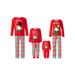 Suanret Christmas Family Matching Pajamas Set Cartoon Snowman Print Tops Snowflake Trousers Sleepwear Nightwear Red 4-5 Years