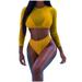 Royallove Womens Sexy High Waist Rash Guard Swimwear Long Sleeve 3PCS Swimsuit swimsuit coverup for women