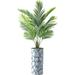 Artificial Tree In Geometric Pattern Planter Fake Areca Tropical Palm Silk Tree For Indoor And Outdoor Home Decoration - 66 Overall Tall (Plant Plus Tree)