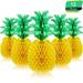 QJUHUNG 12 Pieces 7.8 Inch Pineapple Honeycomb Centerpieces Pineapple Tissue Paper Centerpieces Table Pineapple Decorations for Hawaiian Luau Party Birthday Wedding Home Favor