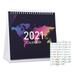 Hemoton STOBOK 2021 Desk Calendar 12 Months Standing Calendar Runs from January 2021 to 2021 Daily Planner 2021 Full Year Calendar Bonus 2 Sheets/144pcs Stickers for Home & Office