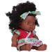 Lifelike Reborn Baby Dolls African American Black Girl Eyes Open 7.9Inch Newborn Silicone Baby Doll Handmade Weighted Reborn Doll Curly Hair