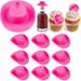 NOGIS 10 Pieces Tiny Cowboy Hat Mini Cowboy Hat Plastic Mini Western Cowgirl Hat Pink Cowboy Hat for Cowboy Cowgirl Doll Dress Up Party Accessories