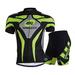 Sponeed Men Cycle Outfit Set Breathable Bicycle Shirt Cycling Shorts Biking Clothing Green XXL
