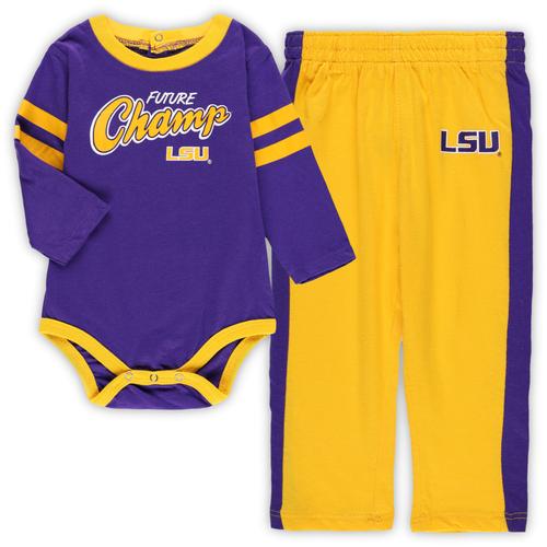 Lila/Gold LSU Tigers Little Kicker Set aus Langarm-Body und Jogginghose für Kleinkinder