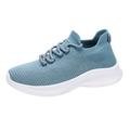 ZIZOCWA Thick Bottom Men S Lace Up Sports Shoes Tennis Shoes Summer Mesh Breathable Lightweight Casual Shoes Comfortable Non-Slip Blue Size45