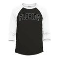 Shop4Ever Men s Florida State Letter Print Raglan Baseball Shirt Medium Black/White