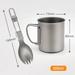 Camping Mug Titanium Cup Tourist Tableware Picnic Utensils Outdoor Kitchen Equipment With Tableware Travel Cooking Set Cookware