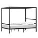 Oâ€™Force Square Tube Mosquito Net Bed Three Horizontal Bed Head Single Horizontal Bed Frame Black
