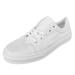 ZIZOCWA Classic Women S Canvas Casual Shoes Solid Color Lace Up Flat Bottom Walking Shoes Leisure Soft Sole Non-Slip Tennis Shoes Comfort White Size40