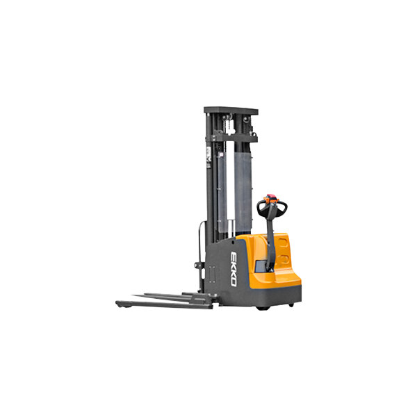 EKKO 4,400 lb. 177" Full Electric Powered Straddle Fork Stacker with Adjustable 9 13/16" - 31 1/2" Forks and 45 1/2" - 59 1/8" Legs EB20E